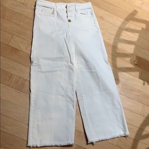 High waist wide leg crop jeans